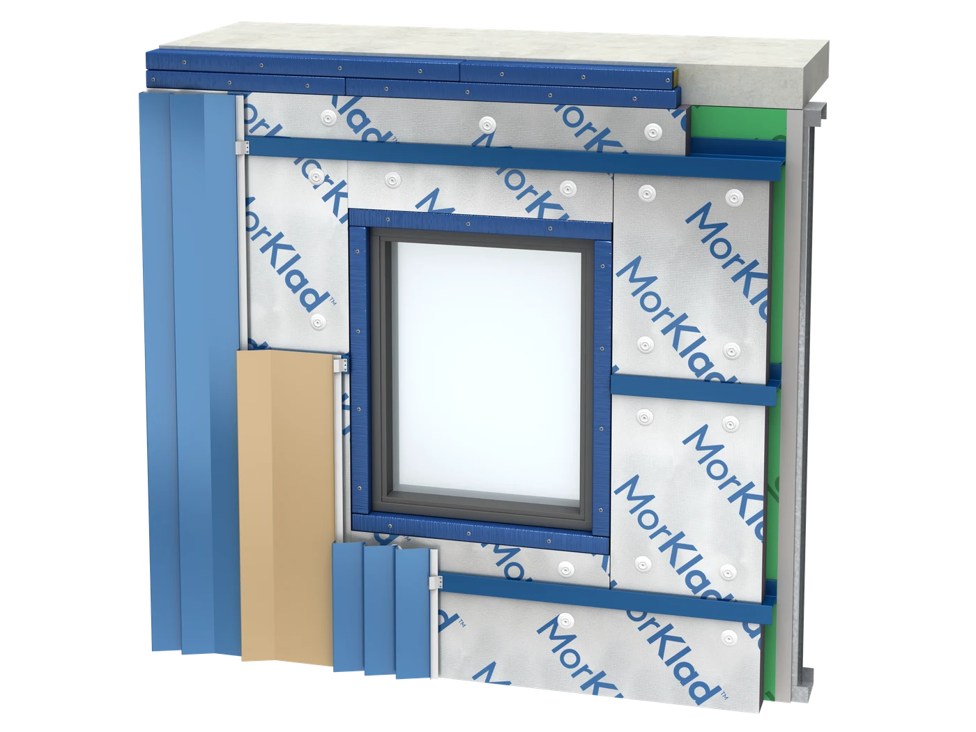 MorKlad system render around a window opening